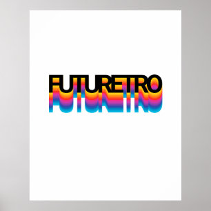 Poster Texto Retroativo Moderno com Efeito Sombra do Arco