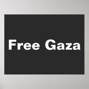 Poster Texto Simples de Gaza Apoiando Gaza Palestina