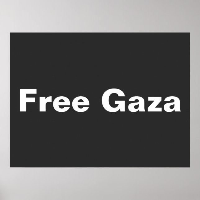 Poster Texto Simples de Gaza Apoiando Gaza Palestina (Frente)
