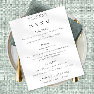 Poster Texto Simples Preto Branco ou Qualquer Menu de Cas