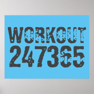 Poster Texto vestido e arranhado Workout 247365 azul