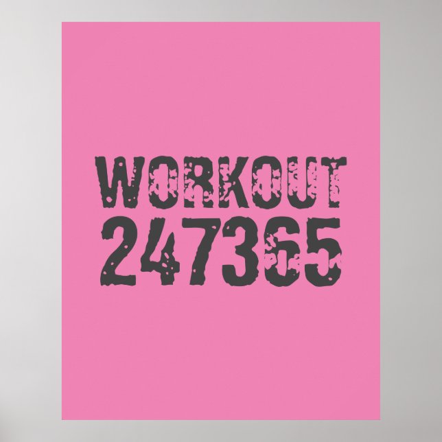 Poster Texto vestido e arranhado Workout 247365 rosa (Frente)