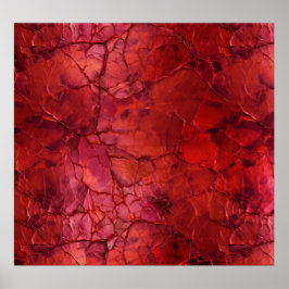 Poster Textos, rachaduras, manchas em vermelho profundo