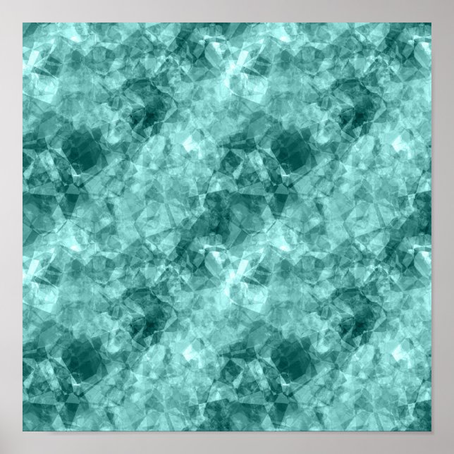Póster Textura Amarrotada Turquesa (Frente)