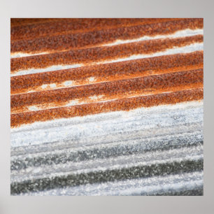 Poster Textura antiga de superfície de zinco enferrujada