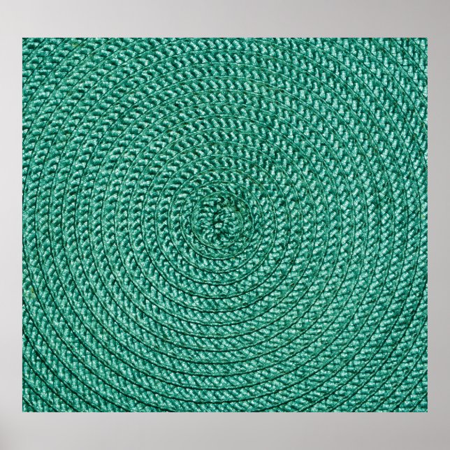 Poster Textura artificial de tecido verde trançada. (Frente)