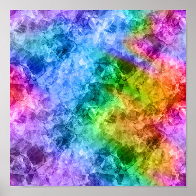 Póster Textura Azul de Pavão Amassado (Frente)