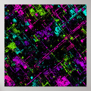 Poster Textura Ciberpunk Elétrica: Sinal Neon Sem Costura