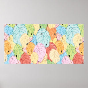 Poster textura das folhas de cor clara