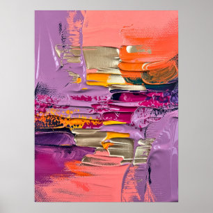 Poster Textura de Abstrato a negrito - Impasto rosa e Dou
