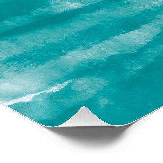 Póster Textura de Aquarela Turquesa Minimalista