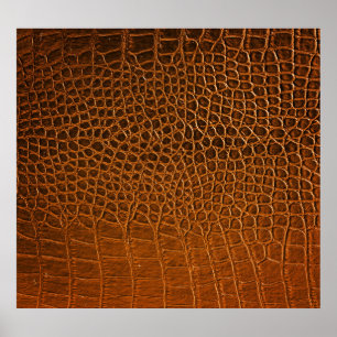 Poster Textura de crocodilo marrom elegante.