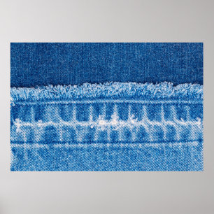 Poster Textura de denim de jeans azuis