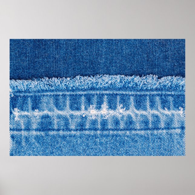 Poster Textura de denim de jeans azuis (Frente)
