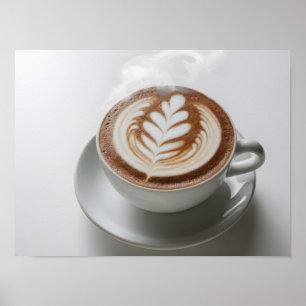 Poster Textura de espuma latina artística em cacau quente