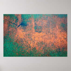 Poster Textura de fundo em placa metálica enferrujada. Pl