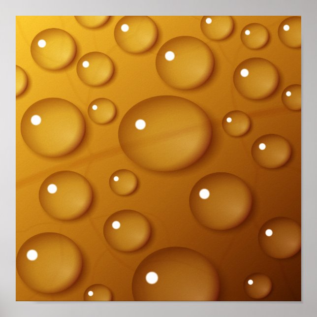 Poster Textura de Gota de Água Laranja (Frente)