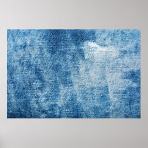Poster Textura de jeans de denim azul