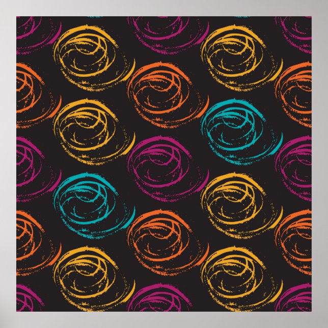 Poster Textura de laranja pintada à mão. Elemento geométr (Frente)