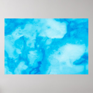 Poster Textura de mármore branco azul com padrão natural