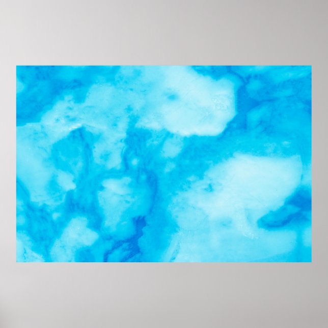 Poster Textura de mármore branco azul com padrão natural (Frente)