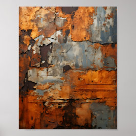 Poster Textura de metal enferrujado de aço antigo