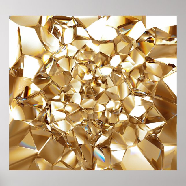 Poster Textura de ouro de abstrato de 3D. (Frente)