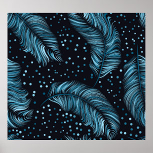 Poster Textura de pena escura, abstrato.