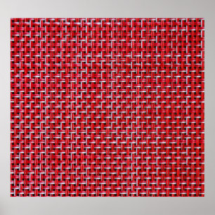Poster Textura de Rattan do Wicker Red Bamboo