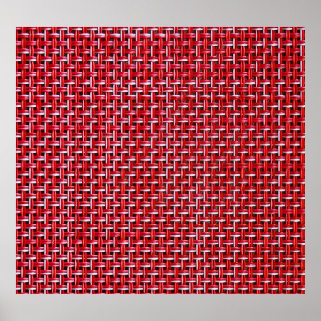 Poster Textura de Rattan do Wicker Red Bamboo (Frente)