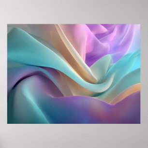 Poster Textura de Tecido Abstrato em Tons Pastéis