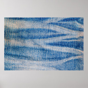 Poster Textura de tecido de jeans azul, fundo têxtil