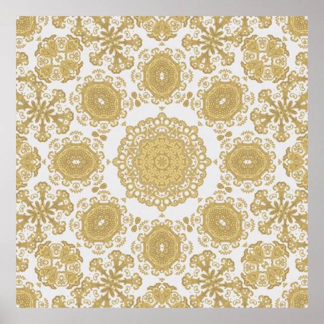 Poster Textura decorativa sem costura, oriental, med (Frente)