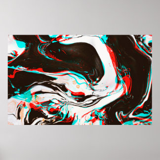 Poster Textura distorcida e com brilho do surf de tinta m
