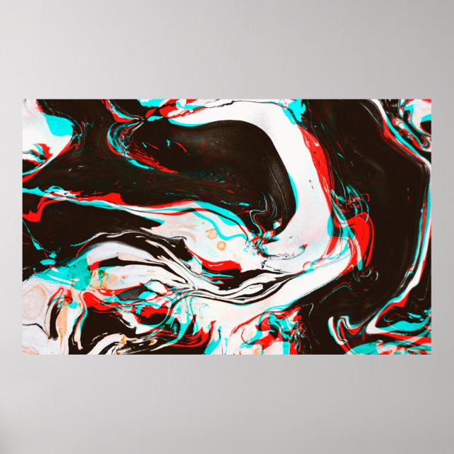Poster Textura distorcida e com brilho do surf de tinta m (Frente)