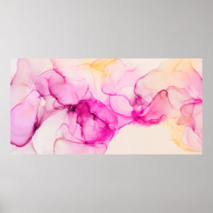 Poster Textura do mar de tinta a álcool. Arte contemporân