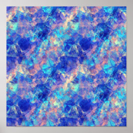Póster Textura Enrugada Azul Azure