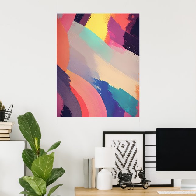 Poster textura fractal abstrato (Escritório em casa)