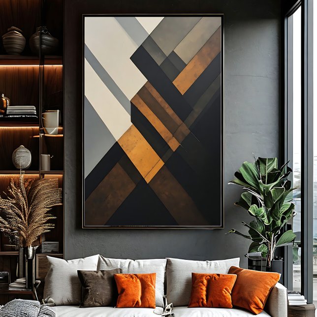 Poster Textura Geométrica Abstrata Moderna Ferrugem (Criador carregado)