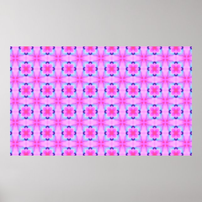 Poster textura geométrica caleidoscópica abstrato (Frente)