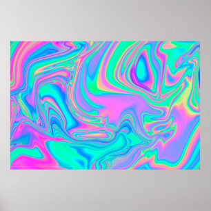 Poster Textura holográfica iridescente e marmoreada em v