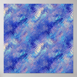 Póster Textura Rabiscada Azul Safira