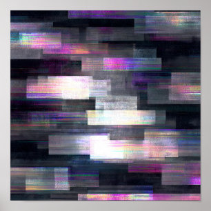 Poster Textura Transparente e Contraste Elevado: Glitch T