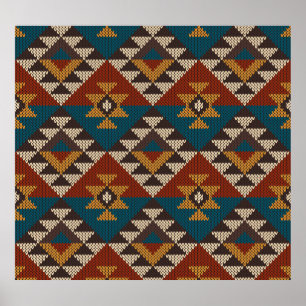 Poster Textura Tribal Da Lã Aztec.