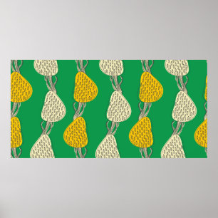 Poster Textura vegetativa sem costura com árvores de des