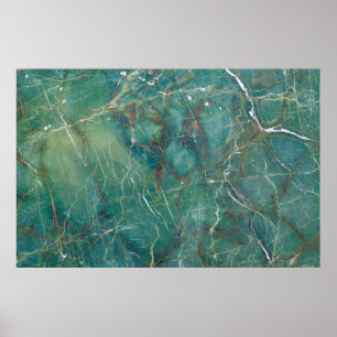 Poster Textura verde de mármore malaquita, estrutura det
