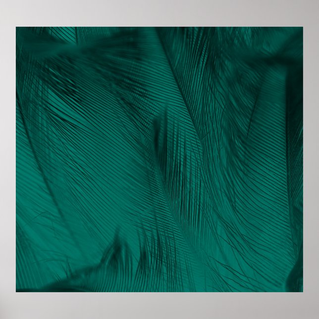 Poster Textura verde escura da pena de vindima (Frente)
