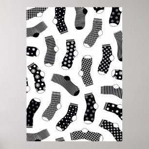 Poster Textura vertical das meias riscadas e bolinhas. B