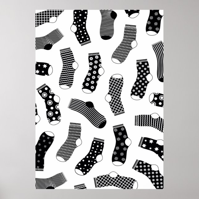 Poster Textura vertical das meias riscadas e bolinhas. B (Frente)