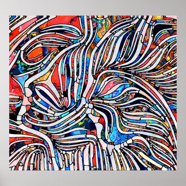 Poster Texturas quebradas: unidade de vidro contida (Frente)